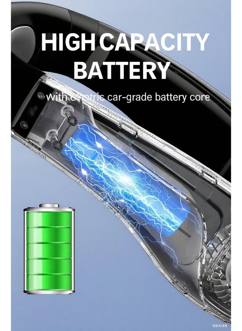 سَهْل تِك مكيف هواء للرقبة - مروحة محمولة بدون شفرات مع تبريد · تدفق هواء بزاوية 360° لأعلى ولأسفل · عرض LED بسرعة 3 · شحن عبر USB · للسفر في الأماكن الداخلية والخارجية - Image 4