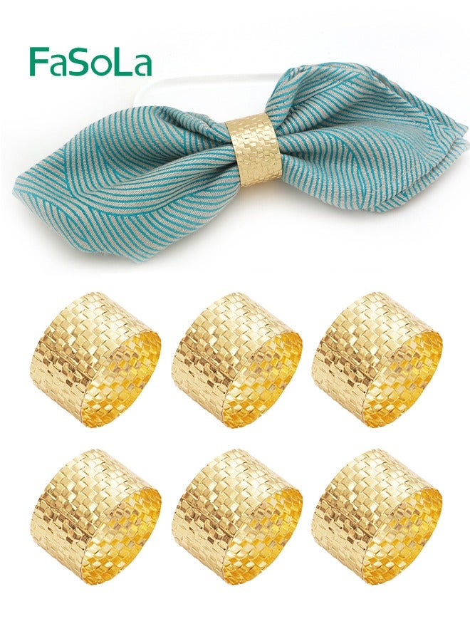 Fasola 6 Pieces Napkin Ring Napkin Clasp Table Setting Decoration for Dinner Party Wedding - Image 1