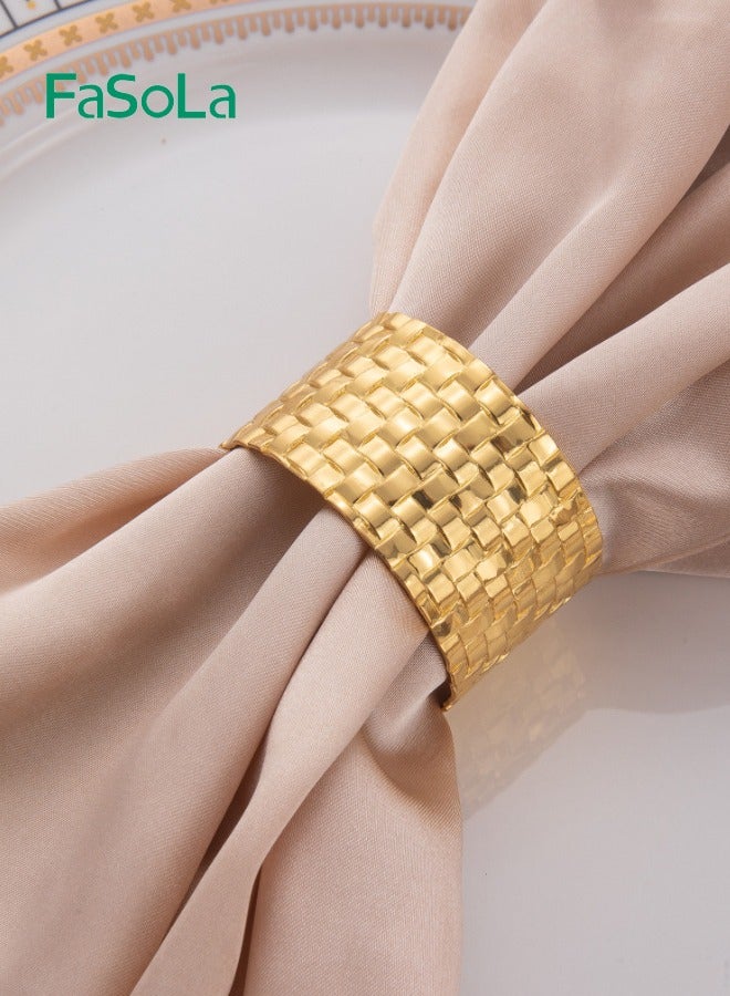 Fasola 6 Pieces Napkin Ring Napkin Clasp Table Setting Decoration for Dinner Party Wedding - Image 2