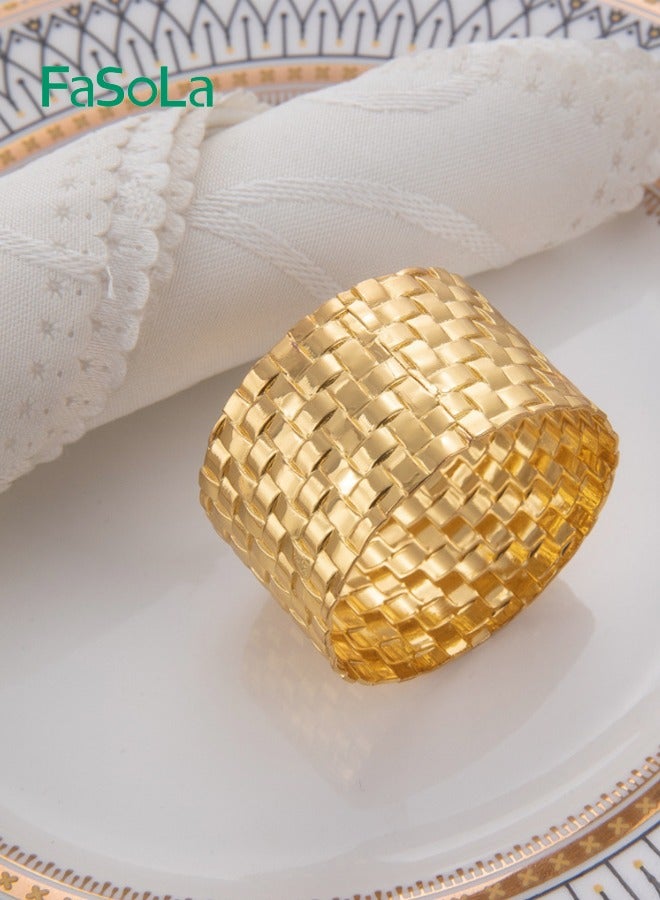 Fasola 6 Pieces Napkin Ring Napkin Clasp Table Setting Decoration for Dinner Party Wedding - Image 3