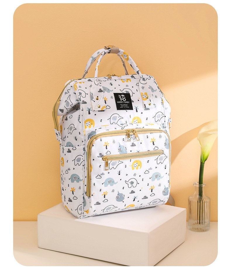 Harry Baby Multi-Functional Cute Animal Pattern Diaper Backpack with Spacious Storage Compartments