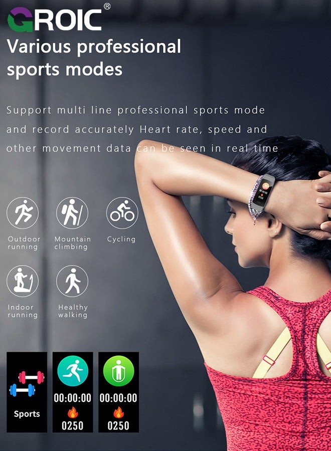 GROIC Fitness Tracker with Heart Rate Monitor, Waterproof Activity and Step Tracker for Women and Men, Pedometer Watch with Sleep Monitor & Calorie Counter, Call & Message Alert  - Image 3