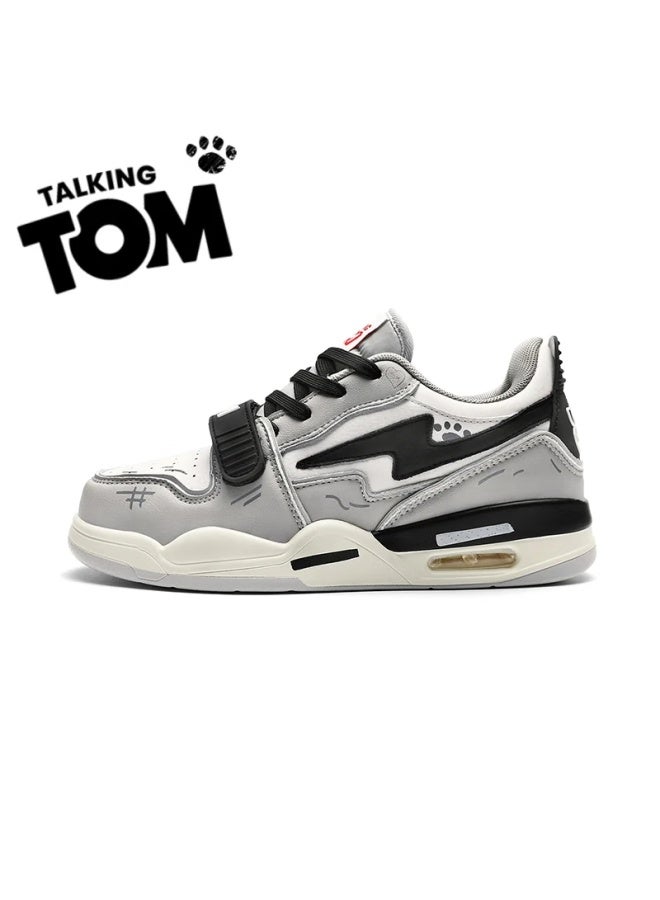 Talking Tom Casual Sneakers For Men And Women Students, Lightning Color-blocking Couple's Canvas Shoes, Black And Gray, Size 38 - Image 2