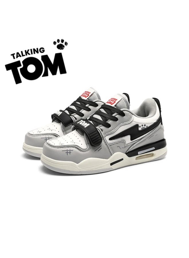 Talking Tom Casual Sneakers For Men And Women Students, Lightning Color-blocking Couple's Canvas Shoes, Black And Gray, Size 38 - Image 4
