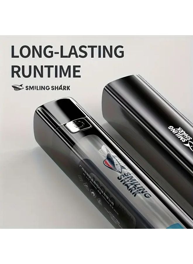 Smiling Shark 617A Black Portable LED Flashlight Super Bright Rechargeable Power Bank - Image 5