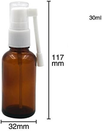 VASANA 2PCS 30ML 1OZ Amber Glass Empty Refillable 360 Degree Rotation Spray Nasal Bottle Sprayer Container Empty Oral Sprayer for Colloidal Silver Iodine Essential Oils - Image 2