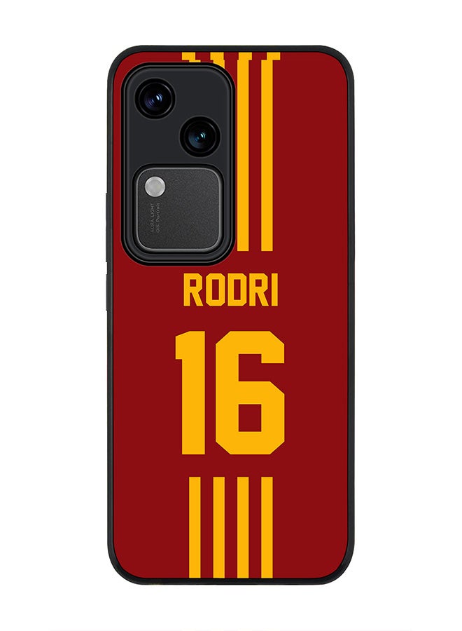 Stylizedd Rugged Black edge case for Vivo V30 5G, Slim fit Soft Case Flexible TPU Gel Thin Cover -  Football Team - Spain , Player Name - Rodri - Image 1