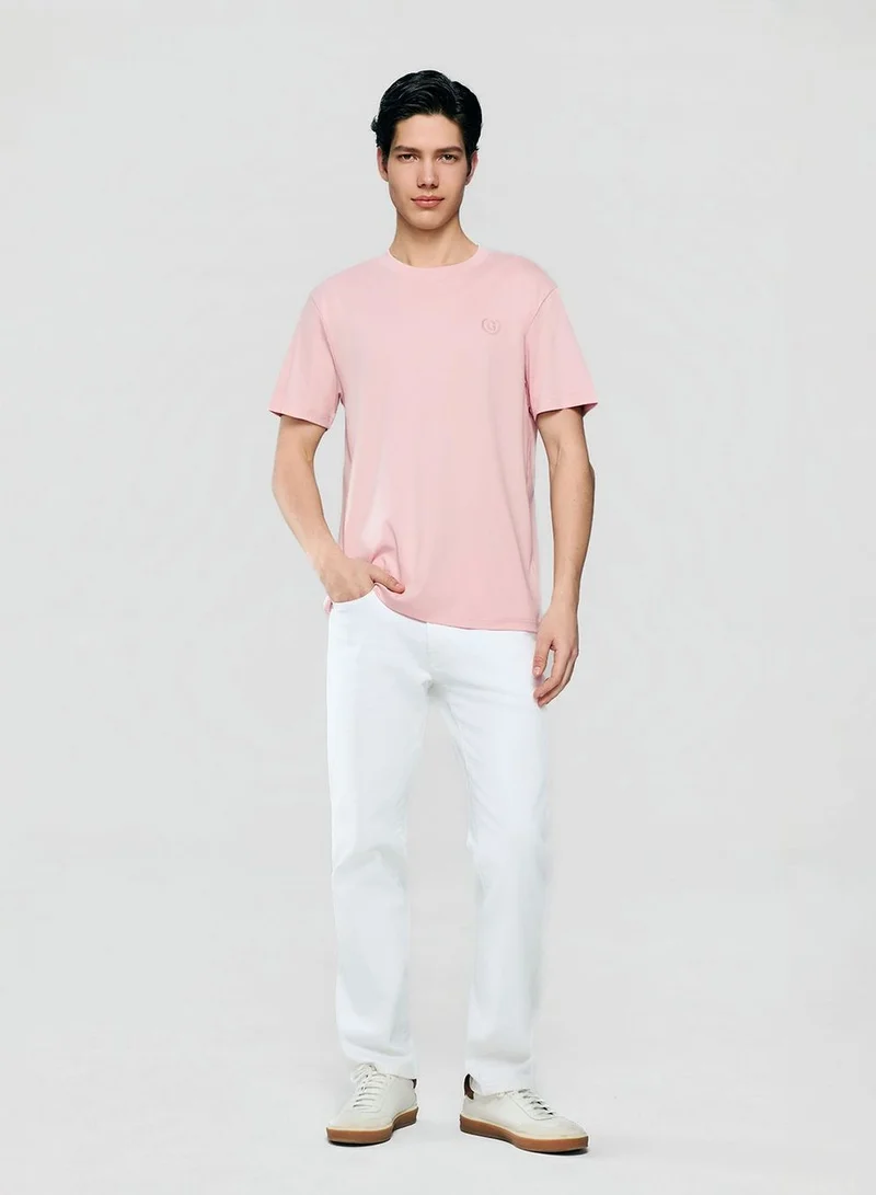 GIORDANO Men's Slim Fit Liquid Touch Cotton Crew Neck Tee