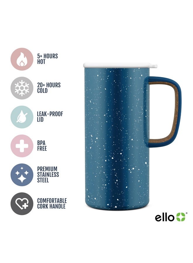 Ello Campy Vacuum Insulated Travel Mug with Leak-Proof Slider Lid and Comfy Carry Handle, Perfect for Coffee or Tea, BPA Free, Avalon Sea, 18oz - Image 3