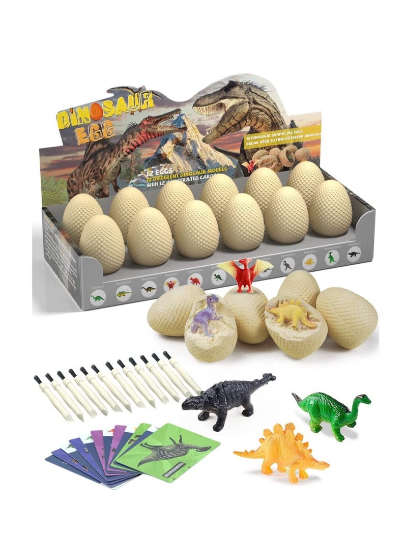 SYOSI - Dinosaur Eggs - Dino Egg Dig Kit Toys for Kids,Easter Excavation Discover 12 Surprise Dinosaurs, Archaeology Science STEM Party Gifts Boys & Girls Excavate Kids | Perfect Ages 6-12 - Image 1