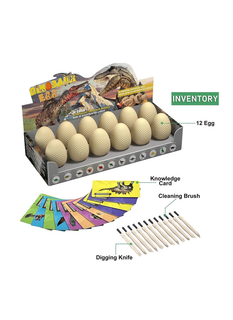 SYOSI - Dinosaur Eggs - Dino Egg Dig Kit Toys for Kids,Easter Excavation Discover 12 Surprise Dinosaurs, Archaeology Science STEM Party Gifts Boys & Girls Excavate Kids | Perfect Ages 6-12 - Image 1