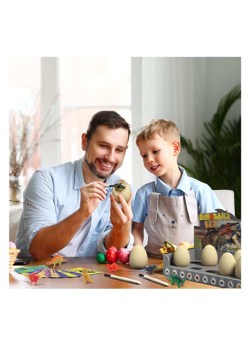 SYOSI - Dinosaur Eggs - Dino Egg Dig Kit Toys for Kids,Easter Excavation Discover 12 Surprise Dinosaurs, Archaeology Science STEM Party Gifts Boys & Girls Excavate Kids | Perfect Ages 6-12 - Image 1