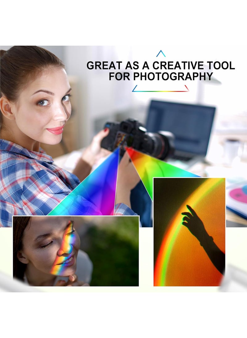 Syhood Syhood 10 Pack Clear Triangular Prisms Optical Glass Prisms Crystal Light Spectrum Physics for Science Teaching Photography Students Effects6 Inch  - Image 4