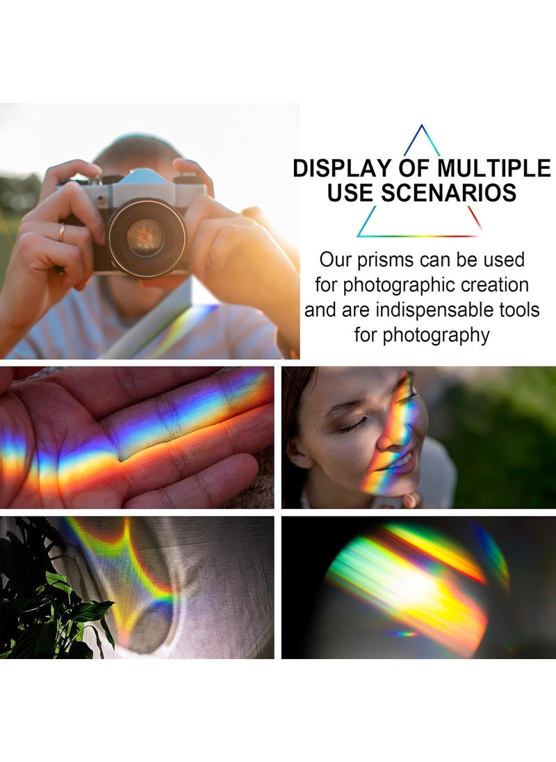 Syhood Syhood 10 Pack Clear Triangular Prisms Optical Glass Prisms Crystal Light Spectrum Physics for Science Teaching Photography Students Effects6 Inch  - Image 5