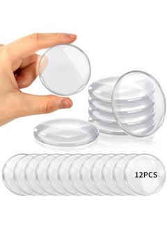 Unik 12-Piece Door Stoppers Wall Protector,Clear Rubber Knob, Round Wall Shield Cushion. Guard Door Bumper Wall Protector Silencer. Self Adhesive  - Image 1
