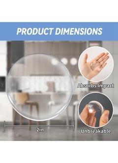 Unik 12-Piece Door Stoppers Wall Protector,Clear Rubber Knob, Round Wall Shield Cushion. Guard Door Bumper Wall Protector Silencer. Self Adhesive  - Image 2
