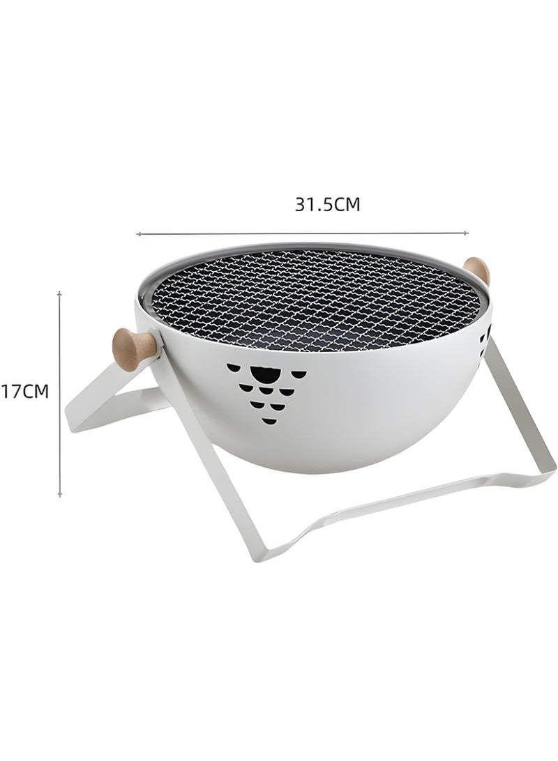 كادي ون شواية فحم محمولة قابلة للطي من الستانلس ستيل بنظام تهوية ممتاز، منقل شواء مزود بشبك و وعاء فحم قابل للفصل 13.5*17 سم مثالي للطبخ في الهواء الطلق للرحلات و التخييم - Image 4