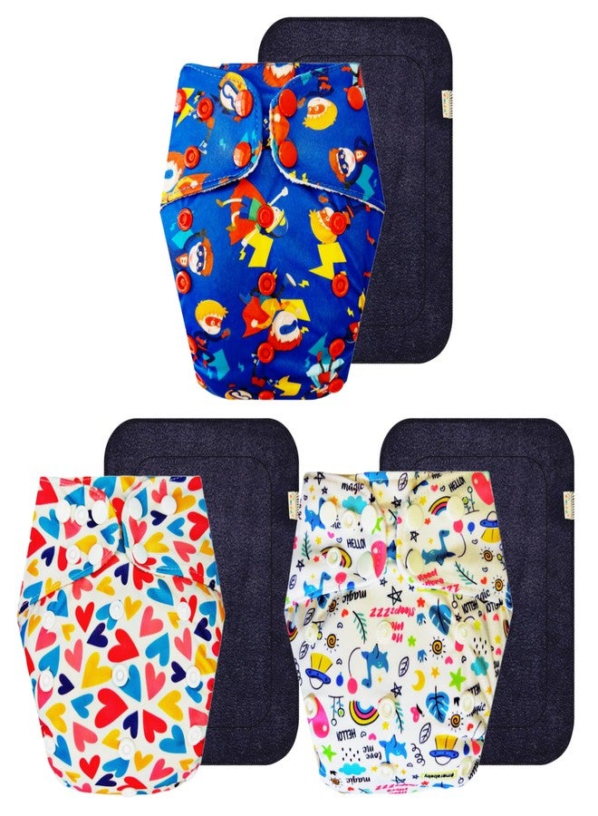 Dumbledo Premium Cloth Diaper with Black Insert (Pack of 3) | Dry Feel and Comfortable | Leakproof | Easy to Clean | Trusted by Moms | 3 Months - 3 Years | Unisex Baby - Image 1