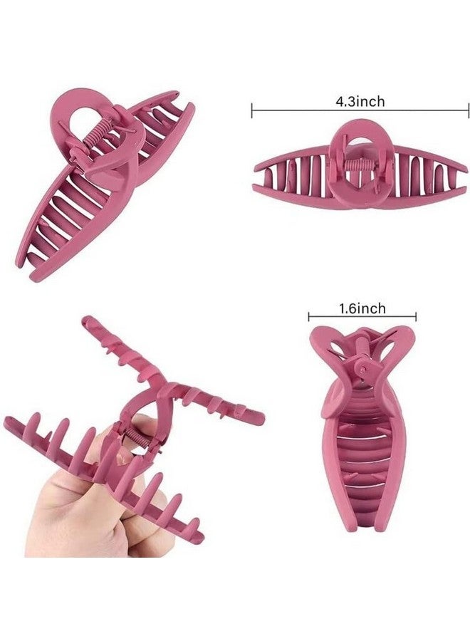 Blubby® Hair Claw Clip 6 Color Hair Jaw Clamp Clips 4.3 Inch Nonslip Hair Claw & Clutcher Strong Hold Matte Clip Clamp Hair Styling Accessories for Women Girls Thin Thick Fine Hair (Multicolor) - Image 2