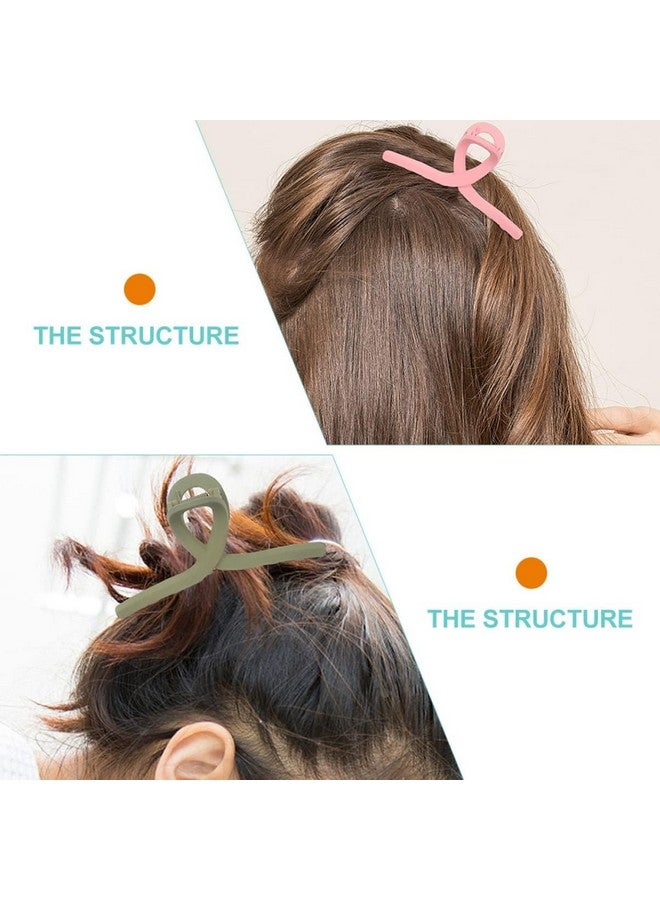 Blubby® Hair Claw Clip 6 Color Hair Jaw Clamp Clips 4.3 Inch Nonslip Hair Claw & Clutcher Strong Hold Matte Clip Clamp Hair Styling Accessories for Women Girls Thin Thick Fine Hair (Multicolor) - Image 4