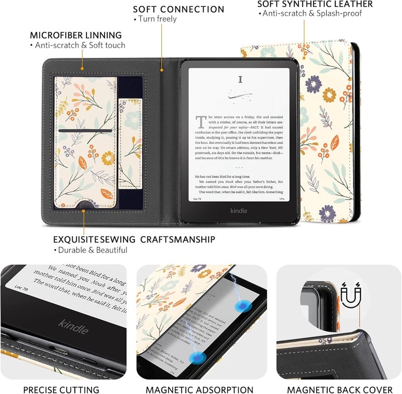 CoBak Stand Case for 7" Kindle Paperwhite 12th Gen 2024 and Kindle Colorsoft with Hand Strap - Compatible with iPhone MagSafe, for Samsung/Belkin/Anker Wireless Charging Pads, Durable, Auto Sleep Wake - Image 4