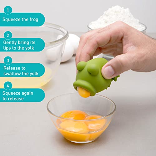 Peleg Design Egg Separator for Raw Eggs – Silicone Egg Yolk and White Separator, Funny Frog Design – Cute Kitchen Tool Gadget for Cooking/Baking - Image 3