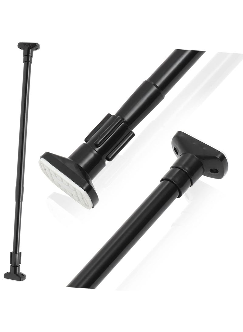Excefore Extendable Clothes Rail, 50-80cm Stainless Steel Extendable Clothes Rail Pole - Hanging Rails for Clothes, Wardrobe, Shower, Kitchen, Windows Adjustable Shower Curtain Pole, 22mm Diameter (Black) - Image 1