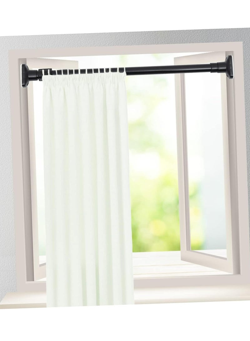 Excefore Extendable Clothes Rail, 50-80cm Stainless Steel Extendable Clothes Rail Pole - Hanging Rails for Clothes, Wardrobe, Shower, Kitchen, Windows Adjustable Shower Curtain Pole, 22mm Diameter (Black) - Image 3