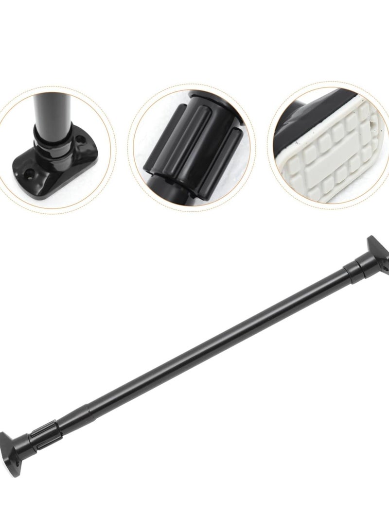 Excefore Extendable Clothes Rail, 50-80cm Stainless Steel Extendable Clothes Rail Pole - Hanging Rails for Clothes, Wardrobe, Shower, Kitchen, Windows Adjustable Shower Curtain Pole, 22mm Diameter (Black) - Image 4