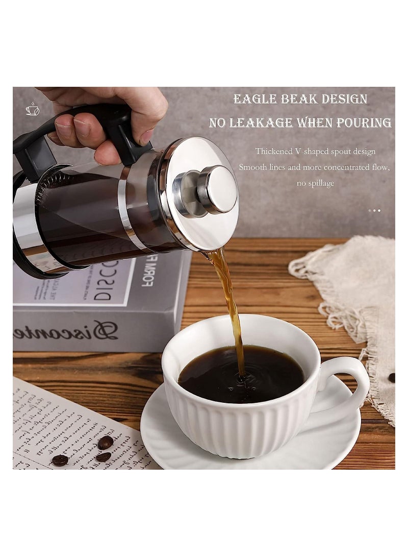 1000ml French Press Coffee Maker Espresso and Tea Maker with Triple Filters Plunger and Heat Resistant Borosilicate Glass Coffee Press Pot for Camping...  - Image 5