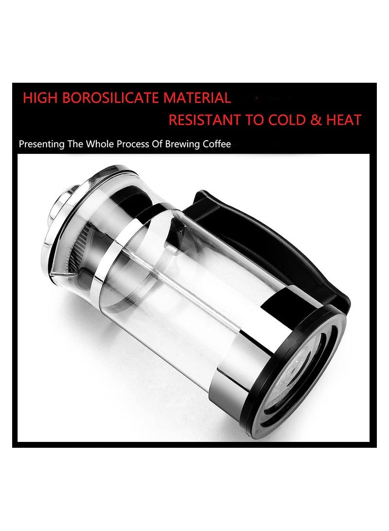 1000ml French Press Coffee Maker Espresso and Tea Maker with Triple Filters Plunger and Heat Resistant Borosilicate Glass Coffee Press Pot for Camping...  - Image 4