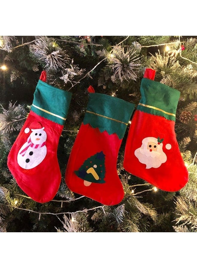 Santa Claus Stockings Christmas Decorations, Hanging Christmas Tree Decorations, Hanging Stuffed Christmas Tree, Candy Gift Bag Holders for Kids - Image 3