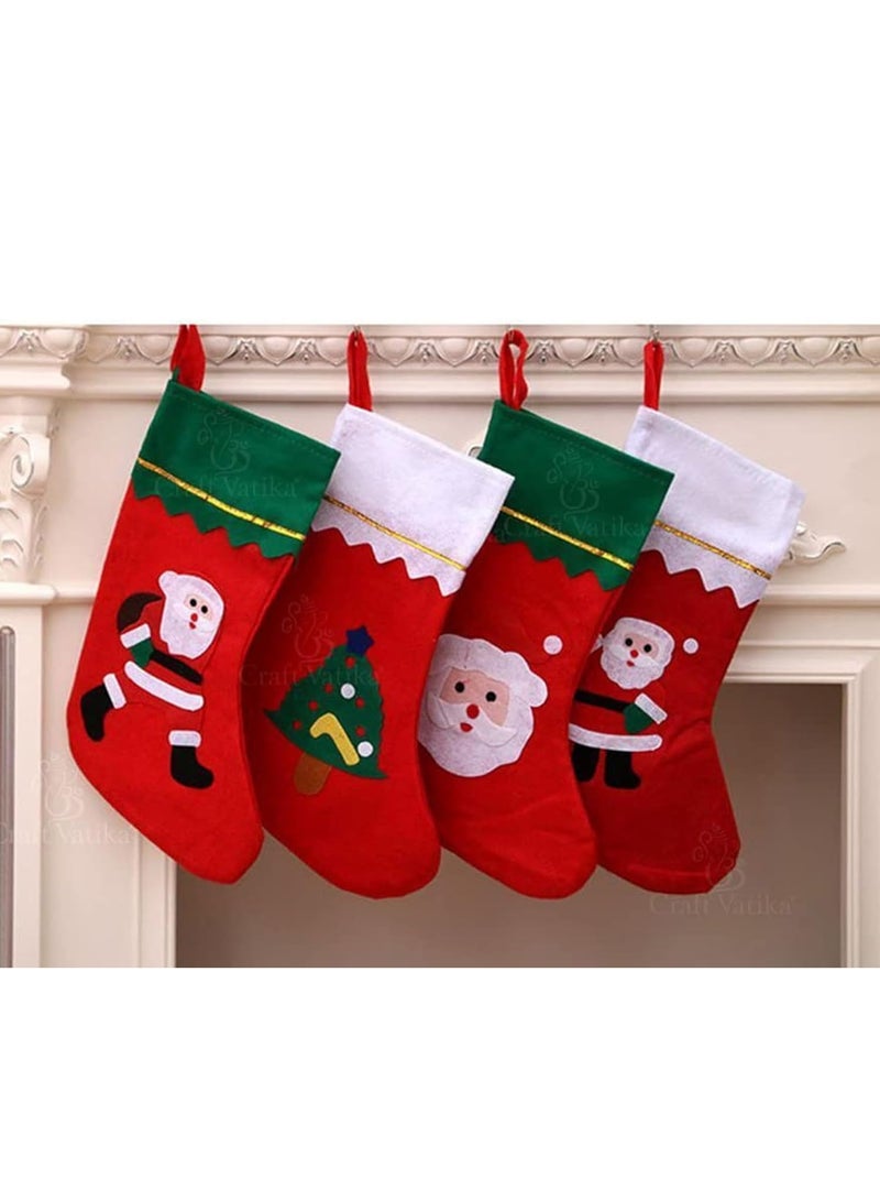 Santa Claus Stockings Christmas Decorations, Hanging Christmas Tree Decorations, Hanging Stuffed Christmas Tree, Candy Gift Bag Holders for Kids - Image 4