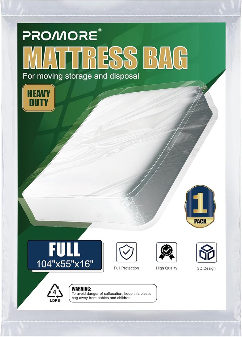 PROMORE Double Size Mattress Cover for Moving, Storage - Mattress Bags for Moving and Transport, Mattress Protector Storage Bag - Heavy Duty, Reusable, Tearproof, Waterproof, Anti-dust - Image 1