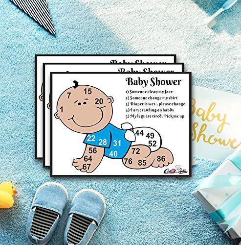 Crazy Sutra 100GSM Paper Baby Shower Special Tambola Baby Shower Game to entertain guests during baby shower parties (Pack of 100 Leaf) White - Image 1