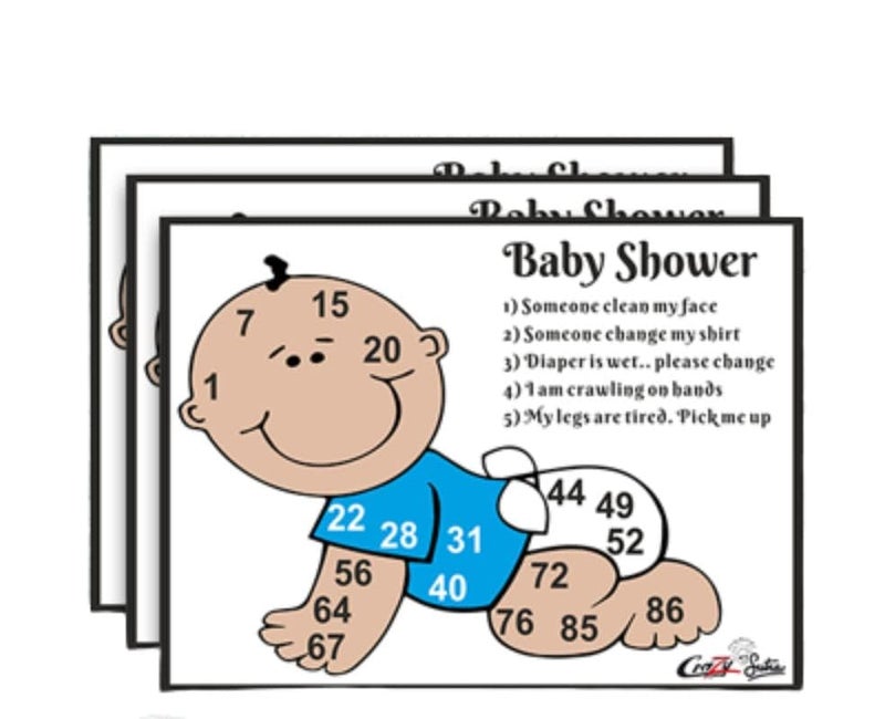 Crazy Sutra 100GSM Paper Baby Shower Special Tambola Baby Shower Game to entertain guests during baby shower parties (Pack of 100 Leaf) White - Image 3
