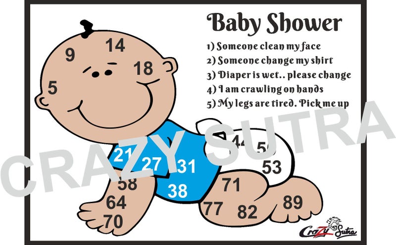 Crazy Sutra 100GSM Paper Baby Shower Special Tambola Baby Shower Game to entertain guests during baby shower parties (Pack of 100 Leaf) White - Image 2