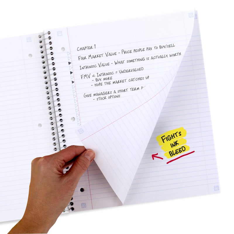 Five Star Spiral Notebook + Study App, 1 Subject, College Ruled Paper, 8-1/2" x 11", 80 Sheets, Fights Ink Bleed, Water Resistant Cover, Soft Petals Blue (820441F-ECM) - Image 4