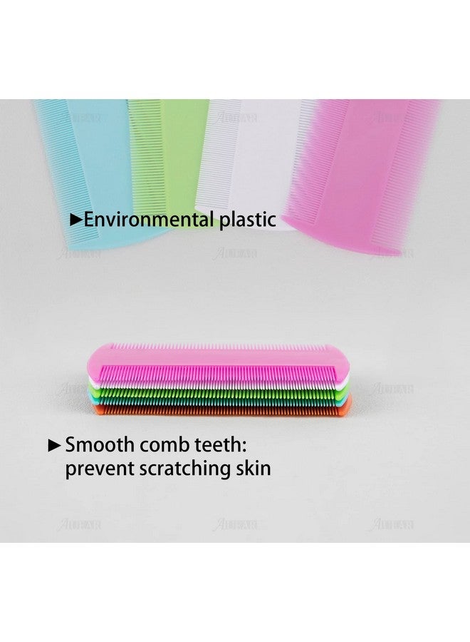 AUEAR, 12 Pack Pet Flea Lice Combs Double Sided Fine Tooth Dogs Cats Grooming Remove Float Hair Tear Marks Tick Removal Tool (6 Colors) - Image 4