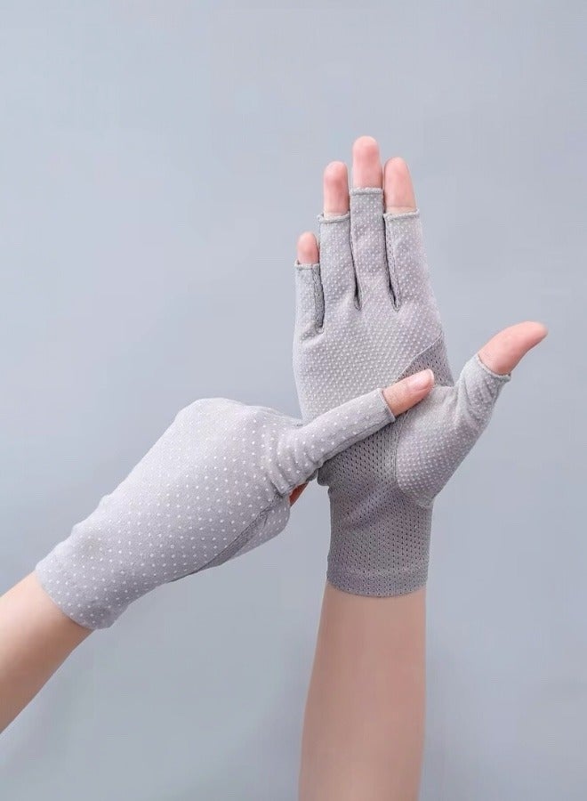Glowudz 1Pair Anti Slip uv Protection Daily Life Gloves Grey  - Image 1