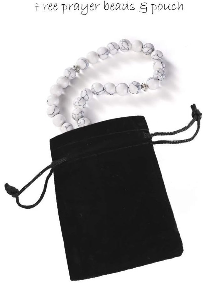  COLBOR Prayer Rug Muslim Mat Islamic - Thick Large Padded Sajadah for Kids Men Women with Islam Prayer Beads for Eid Travel Ramadan, Soft Luxury Great for Knees and Forehead(Green) - Image 5