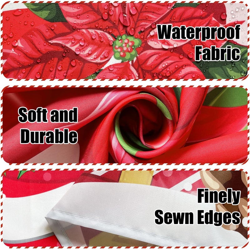 UYDOXCU Merry Christmas Gnome Shower Curtain, Winter Xmas Tree Snow Home Holiday Bathroom Decor, Polyester Cloth Fabric Bath Curtain with 12 Hooks 72" W x 72" L Red - Image 4