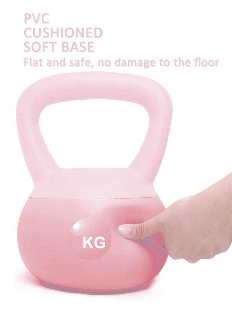 كيلا أوزان كيتل بيل الناعمة المصنوعة من مادة البولي فينيل كلوريد لتدريب القوة، كيتل بيل لرفع الأثقال وتدريب الجذع، تتوفر بوزن 4 كجم و8 كجم للاختيار من بينها - Image 4