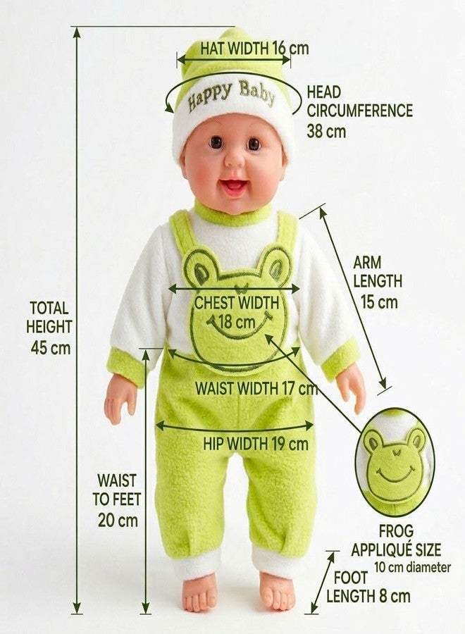 ABSTER Cute Plush Musical Baby Doll for Kids 46 cm | Talking & Singing Doll with Touch Sensor Sound | Soft Interactive Plush Toy for Boys & Girls | Birthday Gift (Color & Dress May Vary) - Image 2