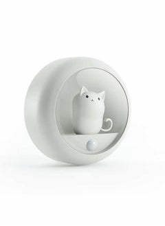 Y&D Motion Sensor Cat Night Light,with Built-in Rechargeable Battery for Wall Closet Bedroom Bathroom Nursery Kitchen Hallway Stairs, Natural White LED with Brightness Levels, Stick-Anywhere  - Image 1