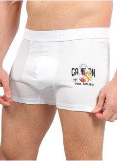 REDCOTTON Mens Comfort Printed Boxer-White  - Image 4