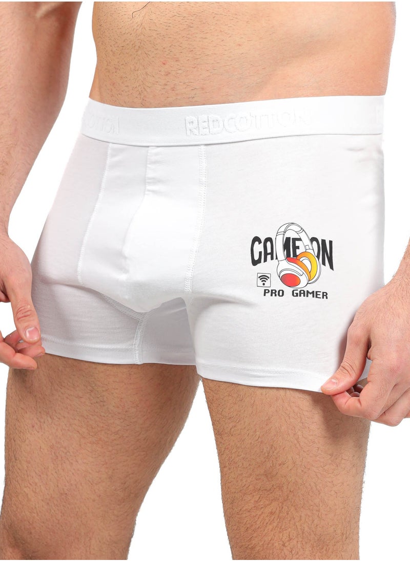 REDCOTTON Mens Comfort Printed Boxer-White  - Image 4