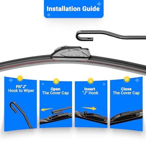 RAINTOK Windshield Wiper Blades Replacement for 2006 2007 2008 2009 2010 Hummer H3 Original Factory Quality Front Rear Wipers Blade Set for My Car - 17" 16" 10" (Pack of 3) - Image 4