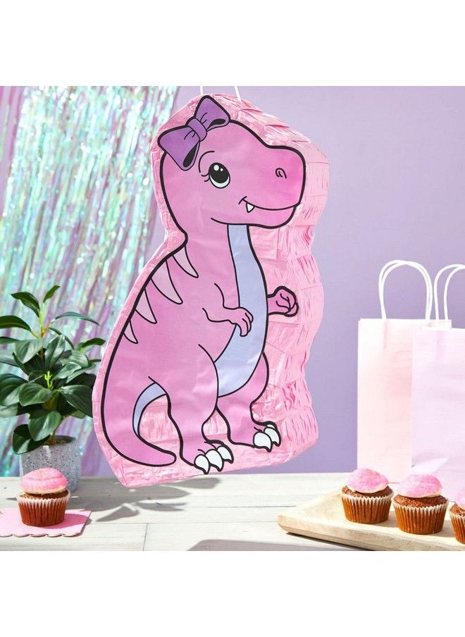 Blue Panda - Pink Dinosaur Pinata For Girls Trex Themed Dino Birthday Party Decorations (16.5 X 13.0 X 3.0 In) - Image 1