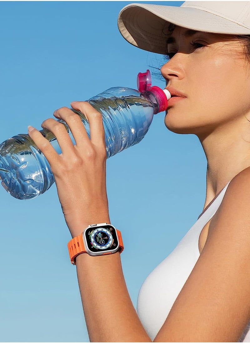Color Fans - Apple Watch Ocean Band 41mm 40mm 38mm for Men Women, Soft Silicone Sport Band Replacement Strap for Apple Watch Ultra iWatch Series 8 7 SE 6 5 4 3 2 1 Orange - Image 1